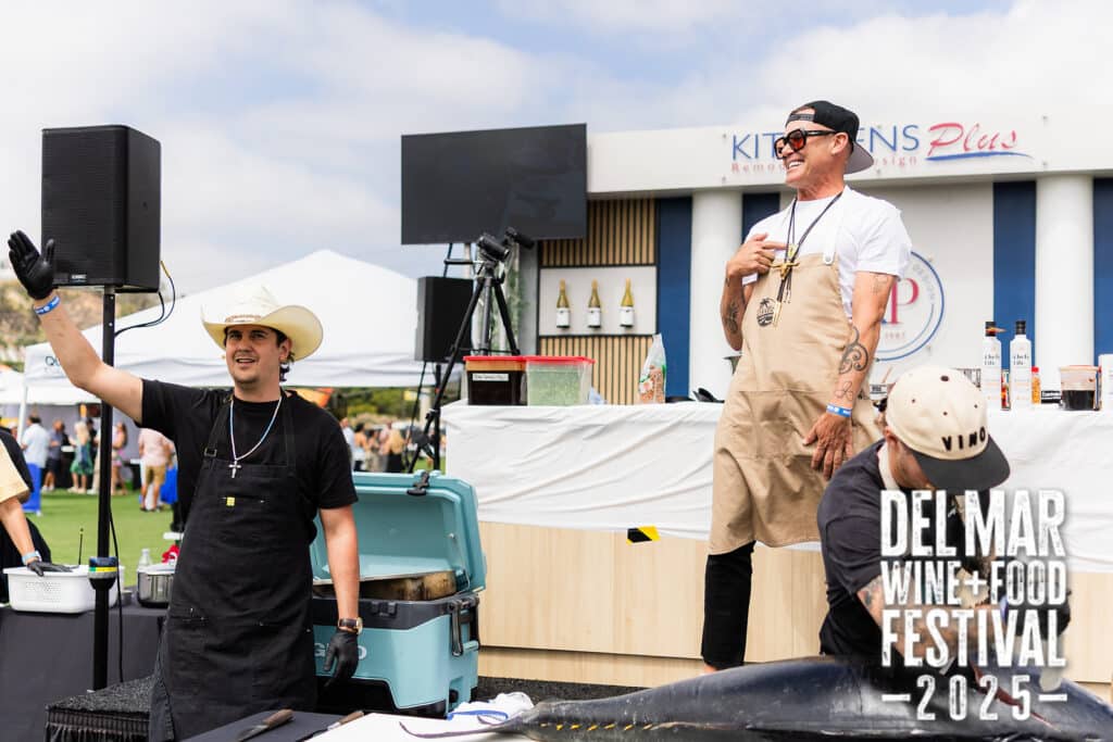 Chefs presenting at the Grand Stage at the Del Mar Wine and Food Festival 2025